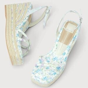 Dolce Vita Blue Floral Espadrille Wedges